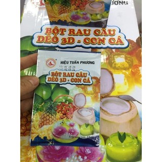 2 gói bột rau câu dẻo 3D con cá 15g/gói