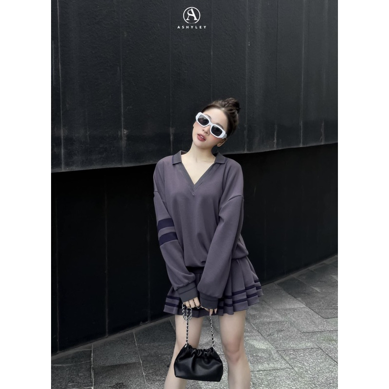 𝐌𝐈𝐍𝐍𝐈𝐄 𝐒𝐄𝐓 - 𝐀𝐒𝐇𝐘𝐋𝐄𝐘 áo nỉ chân váy xoè xếp li
