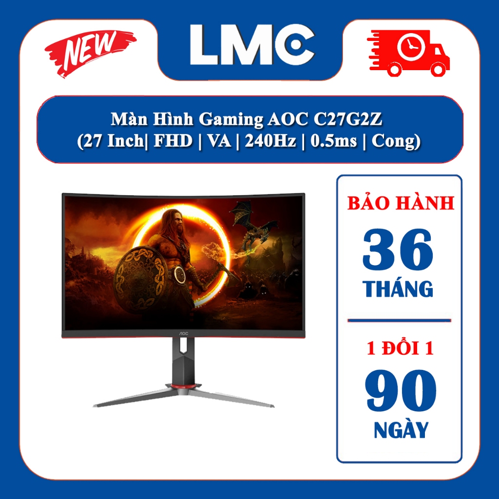 Màn hình GAMING AOC C27G2Z (27 INCH/FHD/VA/240HZ/0.5MS/CONG) (Chính hãng - bảo hành 36 tháng)