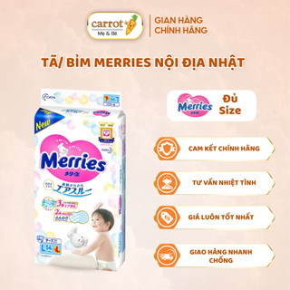 Tả quần, bỉm dán merries nội địa nhật - thấm hút tốt, mềm mại, thoáng khí độc đáo