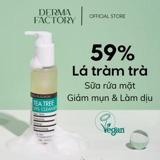 Sữa rửa mặt tràm trà Giảm Mụn Derma Factory Tea Tree 59% Cleanser 150ml