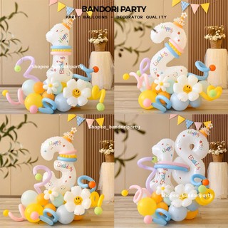 Set Trụ Bóng Số Mũ Chóp Trang Trí Sinh Nhật Cho Bé Trai Bé Gái Bandori