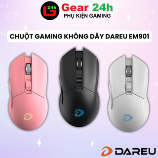 Chuột không dây Gaming Dareu EM901 Black / Pink / White ( LED RGB , Pin sạc )
