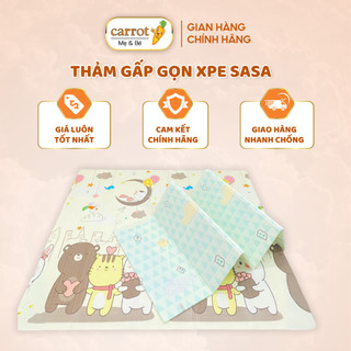 Thảm gấp gọn xpe sasa, cho bé tập bò, chống ngã, làm bằng silicon xpe, thoáng mát, 1m8x2mx1cm