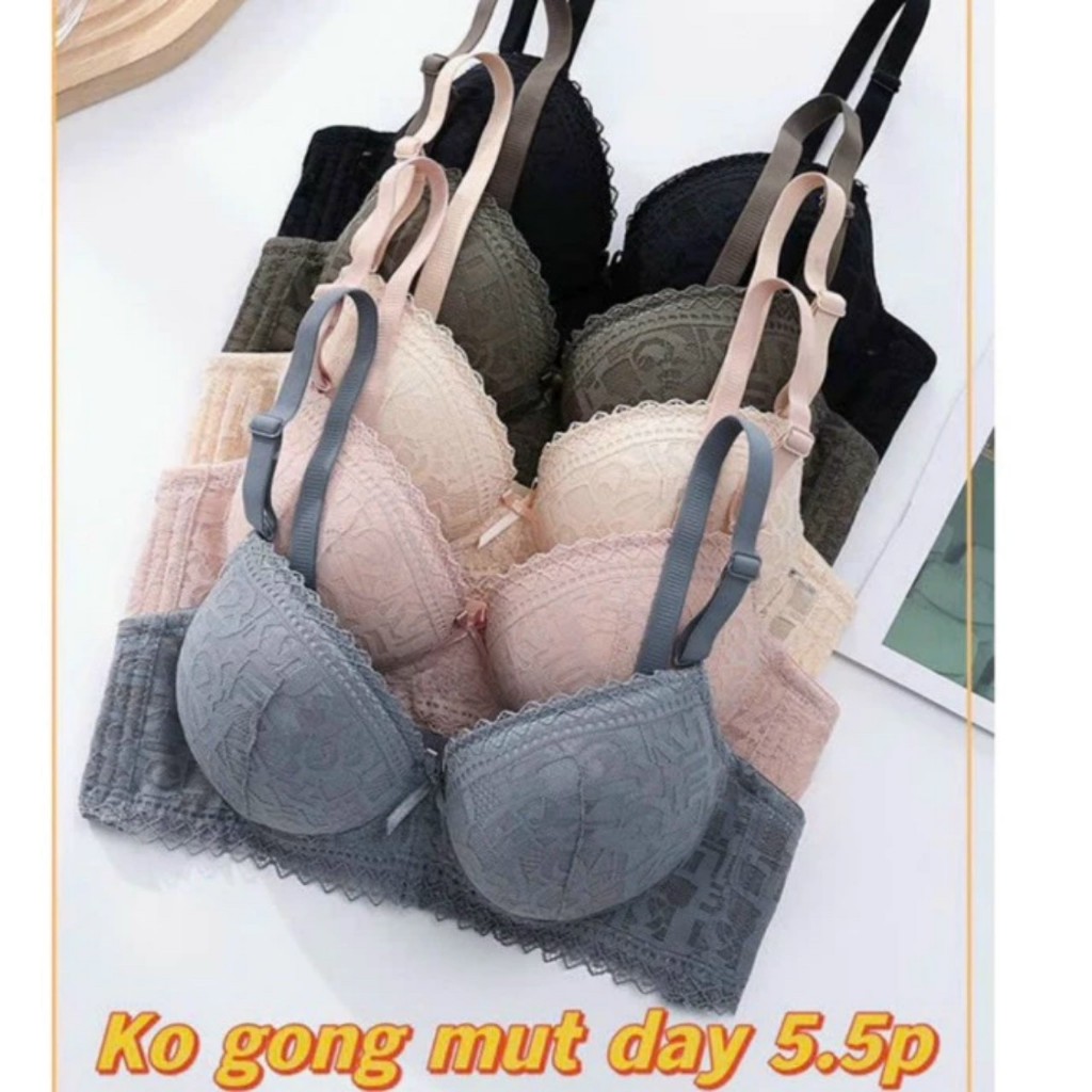  Áo Lót Ren Nữ Đệm Dày 5.5cm Không Gọng Siêu Nâng Ngực 912 