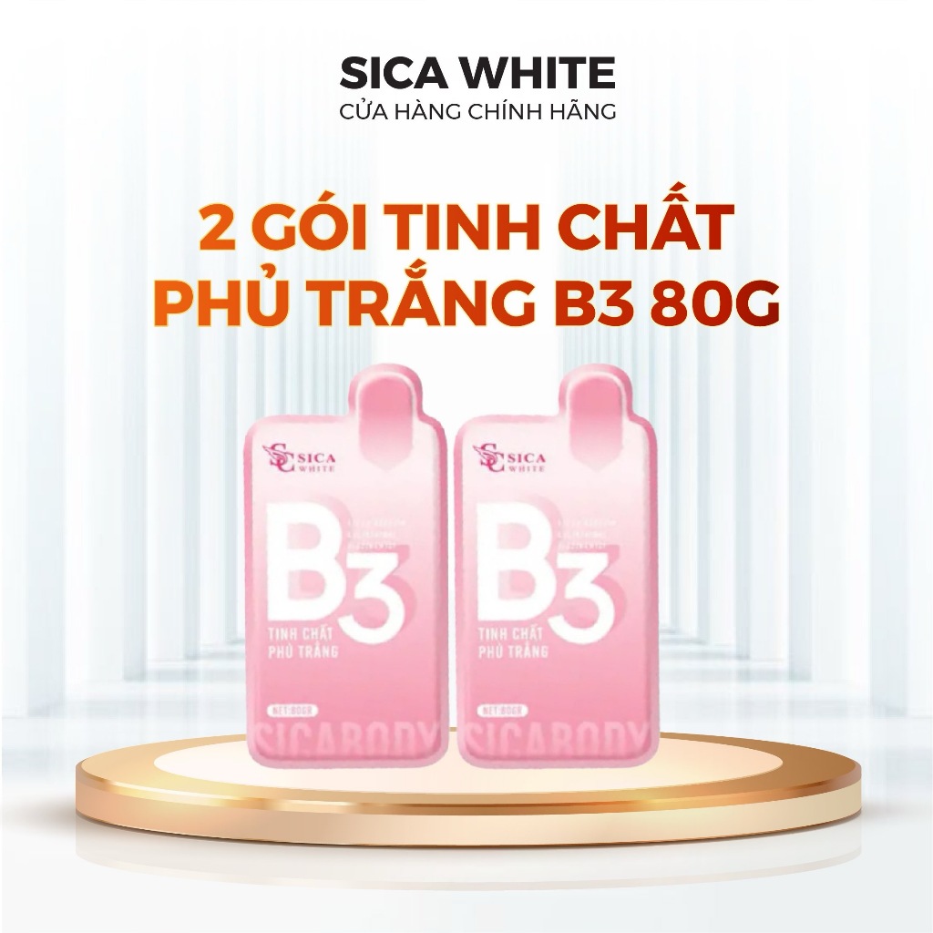 Combo 2 Gói Tinh Chất  Sica White Phủ Trắng B3 80G, Tắm Trắng B3 - SICA WHITE