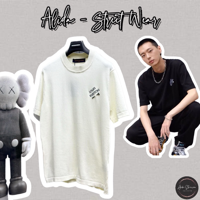 ⚡️[Hight Quality] Áo Phông Len LV Wardrobe FW24 Full Box - Họa Tiết Logo Thêu Phối Ghim Cài Tinh Tế 