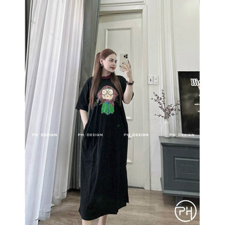 Váy Cotton Suông Phối Viền Cổ Cô Gái Mã HT6