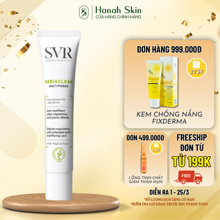 Kem dưỡng ẩm giúp giảm mụn, se khít lỗ chân lông SVR SEBIACLEAR Mat + Pores (40ml) – HANAH SKIN