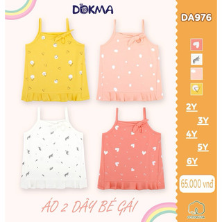  Áo hai dây cotton Dokma bé gái mềm mát (Sz 2-6y) DA976