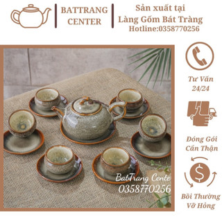 (MEN THỦY TUYẾT)6 Kiểu Dáng Bộ Ấm Chén Pha Trà Hoả Biến Bát Tràng-HOT NHẤT HIỆN NAY