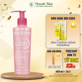 Gel rửa mặt tạo bọt cho da nhạy cảm Bioderma Sensibio Gel Moussant 200ml – HANAH SKIN