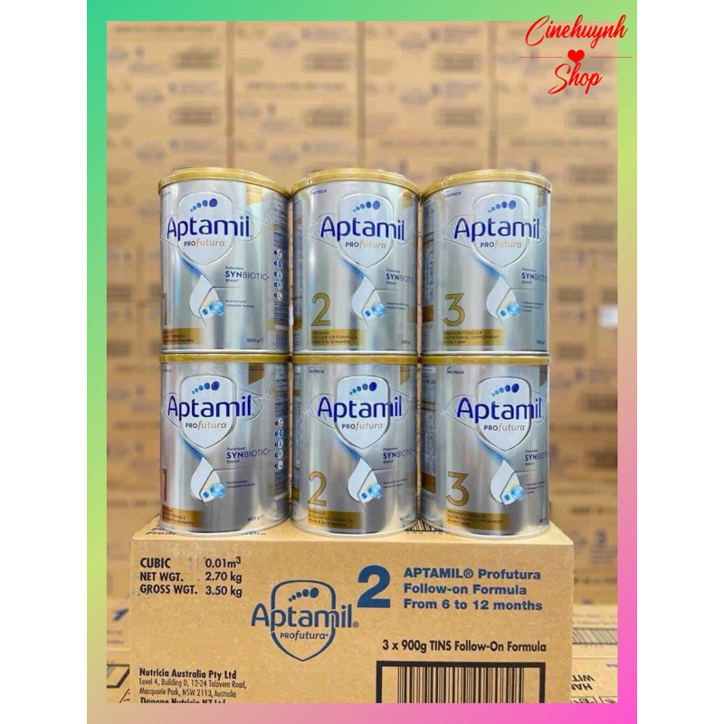 Sữa bột aptamil ÚC ĐỦ SỐ 1,2,3,4 Lon 900gr