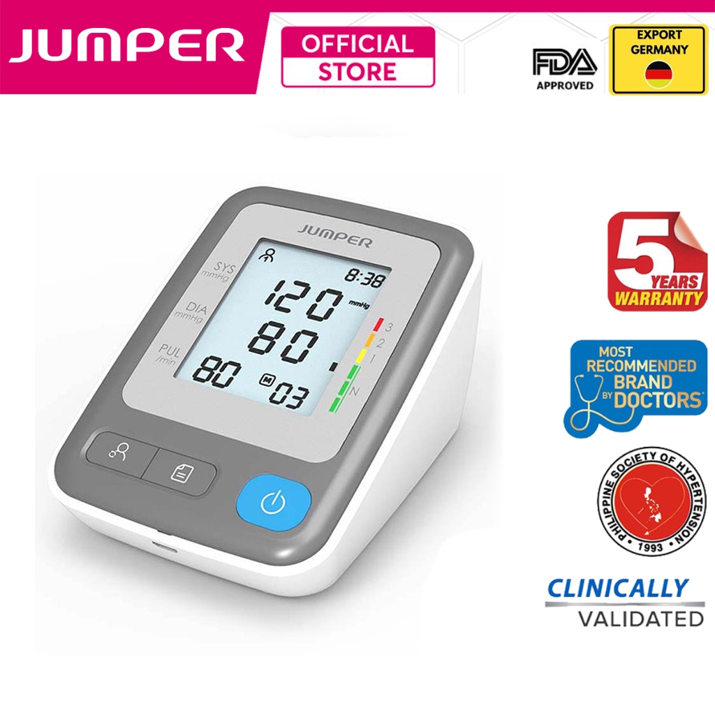 [FDA Hoa Kỳ] Máy đo huyết áp bắp tay Jumper JPD-HA300 | Nguồn AC cổng USB hiện đại, bộ nhớ 99 lần đo