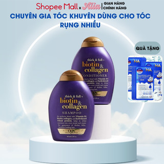 Cặp dầu gội và xả Biotin & Collagen OGX, Mỹ 385ml nuôi dưỡng kích mọc tóc, giảm rụng tóc, bóng mượt