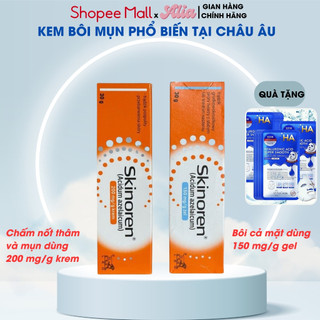 Kem bôi mụn skinoren 20% Acid azelaic 30g Ba Lan giảm sự hình thành mụn đầu đen, trứng cá, mụn ẩn, mờ thâm nám, mờ sẹo