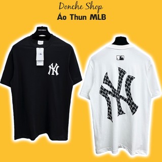 Áo Thun MLB Chữ NY 2 Mặt Hoạ Tiết Monogram Chữ Mặt Sau - Áo Phông Nam Nữ Chất Cotton Cao Cấp 90692