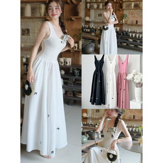 Đầm maxi tanktop tùng xoè hottrend đính nơ trending