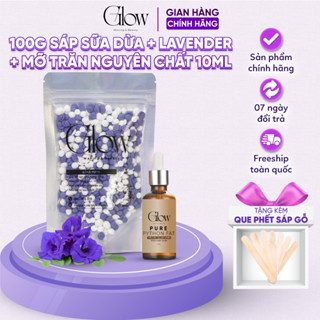 Combo 100Gr Sáp Wax Lông Mix Lavender + Sữa Dừa Chuyên Wax Bikini, Nách GLOW WAXING + Mỡ Trăn Nguyên Chất 100% CHE TÊN