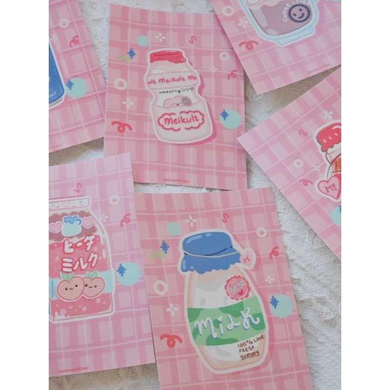 Drinks - Postcard lẻ mẫu - Meimei Sticker