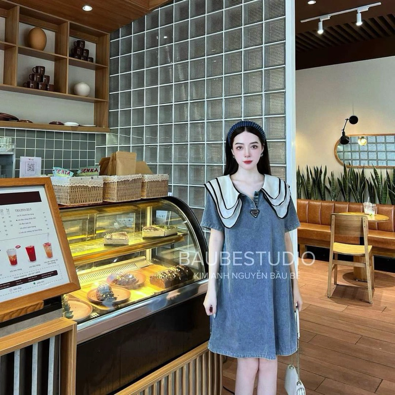 VÁY JEAN PRADA CỔ TẦNG BÈO KÈM SIÊU HOT MẶC CỰC XINH XẮN