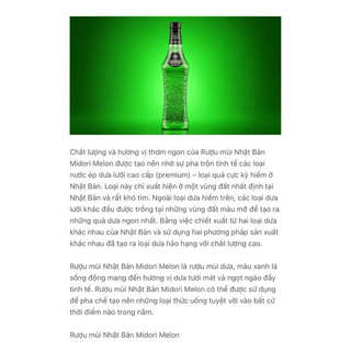 Midori Melon Giá Tốt - Chuyên Pha Chế 700ml