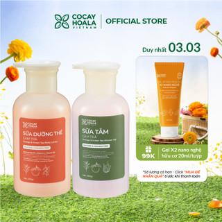 Combo Sữa Tắm Trắng Da, Sữa Dưỡng Thể Dưỡng Cam Trà Cỏ Cây Hoa Lá - Dưỡng Da Trắng Sáng Tự Nhiên Từ Bột Vỏ Cam 300g/chai