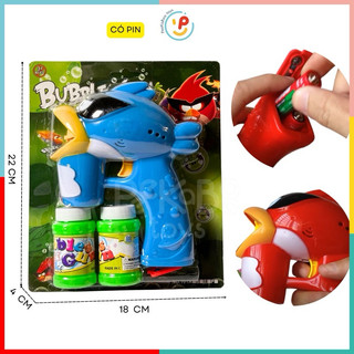 Đồ chơi máy thổi bong bóng Cá Heo Angry Bird Khủng Long Vịt Doremon Tặng Kèm 2 lọ xà phòng peekabootoys
