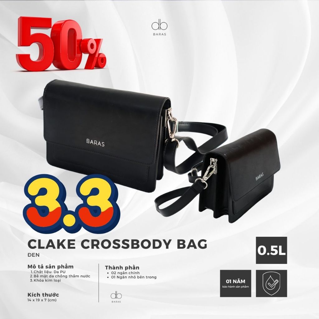 Túi đeo chéo da nữ Clake Bag - BARAS VIETNAM