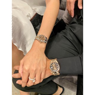 [𝐀𝐔𝐓𝐎𝐌𝐀𝐓𝐈𝐂] Đồng Hồ Cặp Nam Nữ ROÉX Dây Thép Không Gỉ CAO CẤP