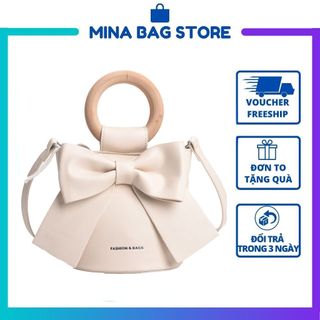 Túi xách nữ đeo vai thanh lịch, túi xách nữ mini phối nơ phong cách Hàn Quốc dễ thương T029