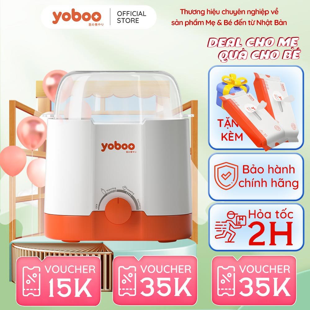 Máy hâm nóng sữa đôi 3in1 Yoboo YB-0041 thiết kế "3 TRONG 1" dùng hâm nóng, rã đông, tiệt trùng  - Hàng chính hãng