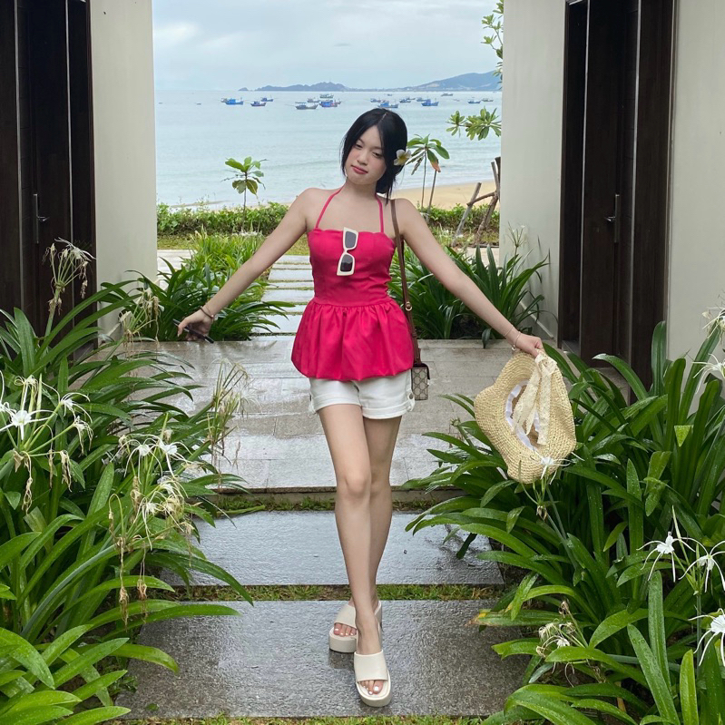 - ÁO LOTUS DÂY HỒNG ĐI BIỂN, DẠO PHỐ, SINH NHẬT, DỰ TIỆC