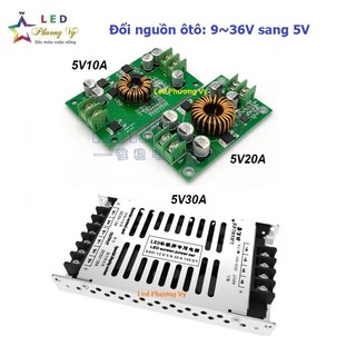 Đổi nguồn ôtô 9-36v sang 5v10a, 5v20a, 5v30a - mạch hạ áp, giảm áp 10a, 20a,30a