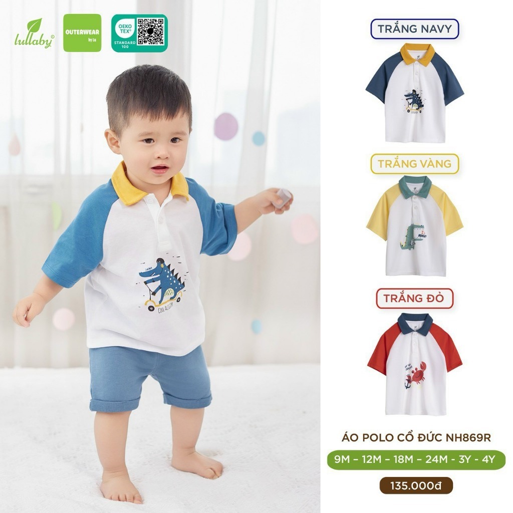 LULLABY - Aó polo cổ đức bé trai Lullaby NH869R (12m-4y)