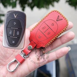 Bao da chìa khoá Vinfast VF6, VF7, VF9, VF8 xe điện VF 6, VF 7, VF 9, VF 8 handmade da thật 003b