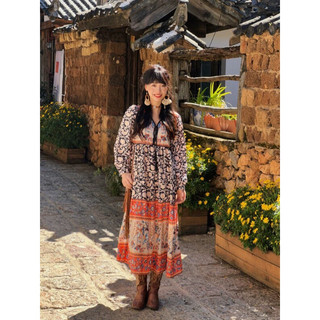 [Hàng Order] Đầm Hoạ tiết Thổ Cẩm Boho dành cho nữ