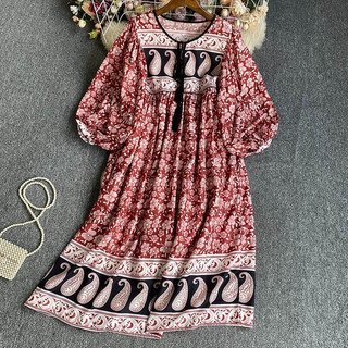 [Hàng Order] Đầm Hoạ tiết Thổ Cẩm Boho dành cho nữ
