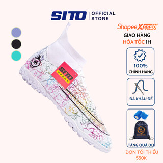 Giày bóng đá SITO Spider Trắng cao cổ cỏ nhân tạo thể thao nam chính hãng - ST004