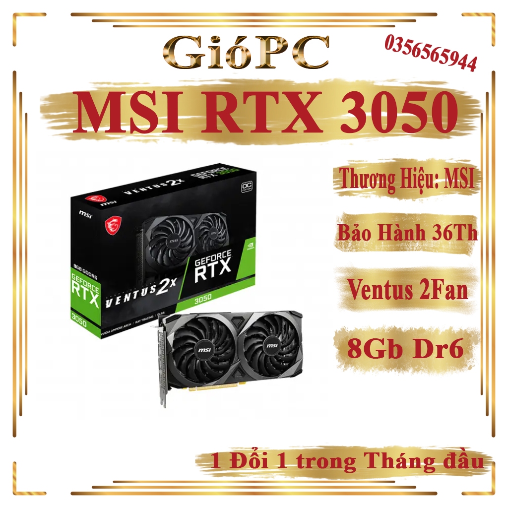 VGA Card đồ họa MSI Ventus 2X RTX 3050 8Gb Dr6 Cộng nghệ mới | BigBuy360 - bigbuy360.vn