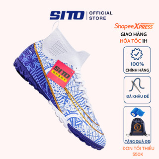 Giày bóng đá SITO Vapor 15 Xanh Dương cao cổ cỏ nhân tạo thể thao nam chính hãng - ST002