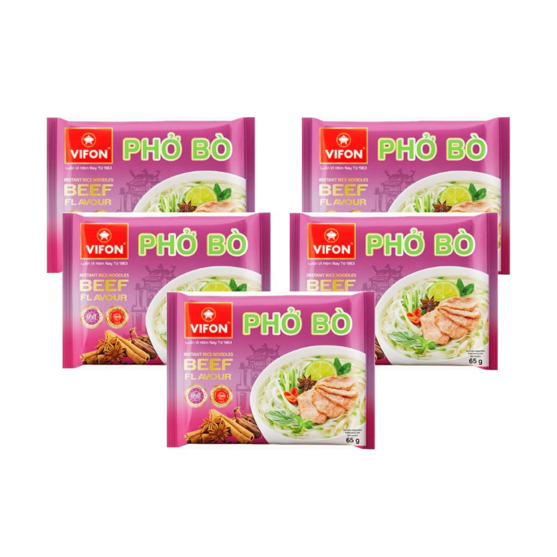 [HSD: 11/2024] Combo 5 gói Phở Bò Vifon - 65g/gói