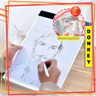 Bảng Vẽ Đèn LED Hắt Sáng 3 Cấp Độ Khổ A4, A5 - Bảng LED Tranh Đính Đá Cao Cấp DOKEY99