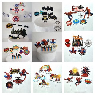 Set cắm siêu nhân nhiều mẫu trang trí bánh kem, topper cắm bánh