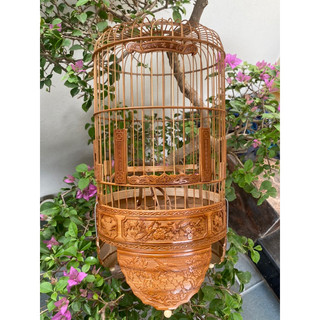 Lồng chim hút mật đục chạm hoa văn nhiều mẫu mã đẹp, Lồng dành cho hút mật, khuyên kèm phụ kiện đẹp, Lồng khuyên đục
