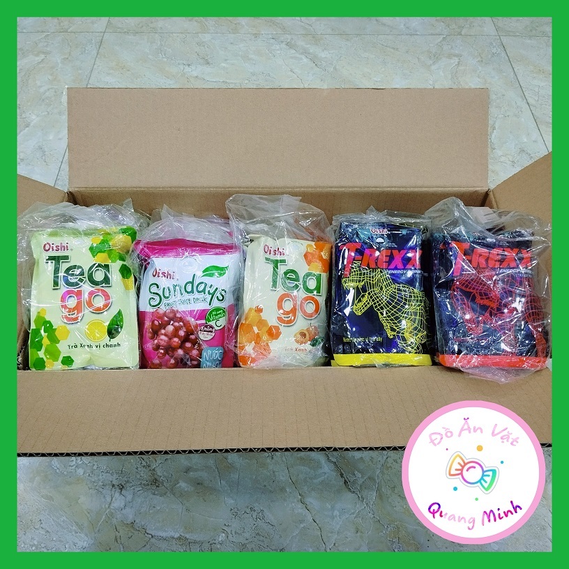  Bán sỉ cả thùng nước Oishi 5 bịch 10 gói đủ vị chanh đào táo nho dâu trái cây bịch 10 gói 180ml thơm mát 
