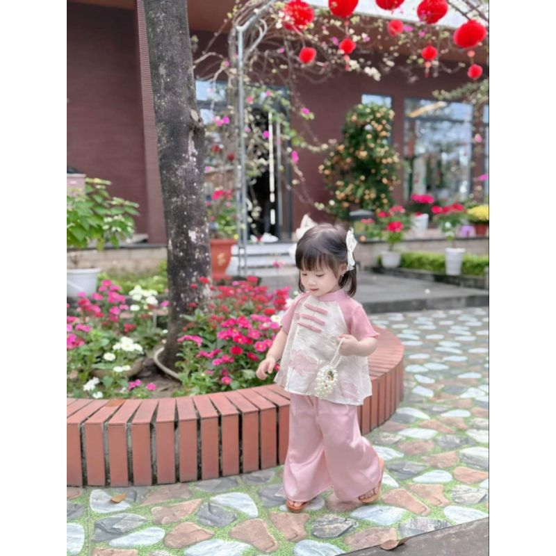 8 đến 30kg.áo dài tết cho bé.set baba cho bé gái.set áo yếm +cv or quần cho bé gai.mẫu mới 2024