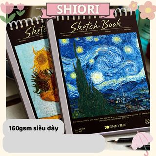 Sổ Tay Vẽ Phác Thảo Van Gogh 160gsm Khổ A4 Sổ Vẽ Chì , Vẽ Màu Nước 120 Trang Giấy Siêu Dày Dặn