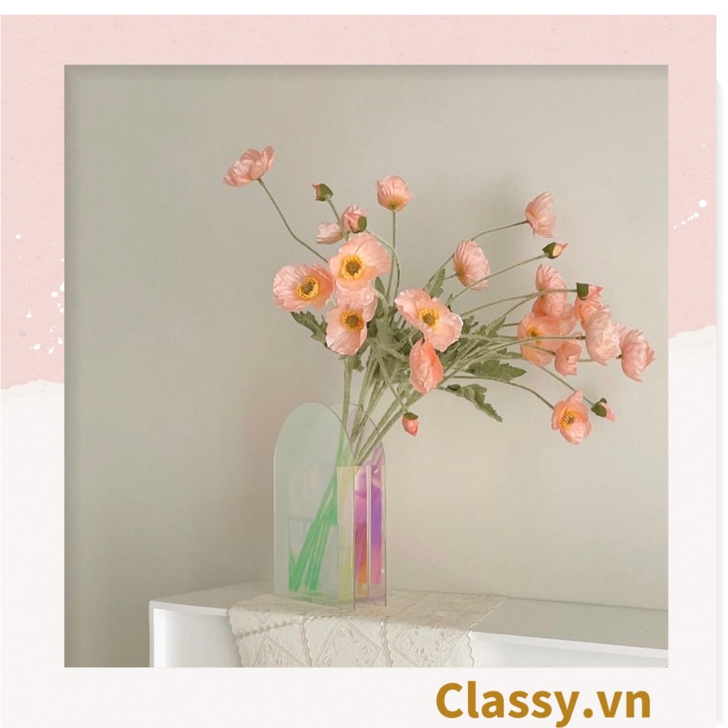 Classy Hoa Giả - Hoa anh túc bằng Lụa cao cấp hoa lớn 60cm, trang trí