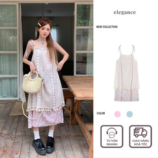 [SẴN] Váy lưới hai dây hoa nhí kiểu layer phong cách vintage nhẹ nhàng thời trang xuân hè